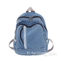 Sacket élégant élégant en denim élégant Sac à dos sans fondu école lavable Denim Sac à dos imperméable Sac à dos accepter le logo imprimé